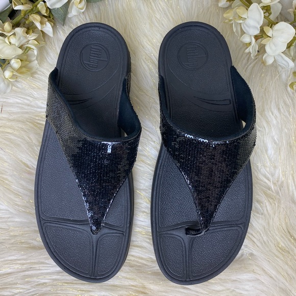 FitFlops Electra sequin thong Sandals sz 10 - Picture 4 of 7
